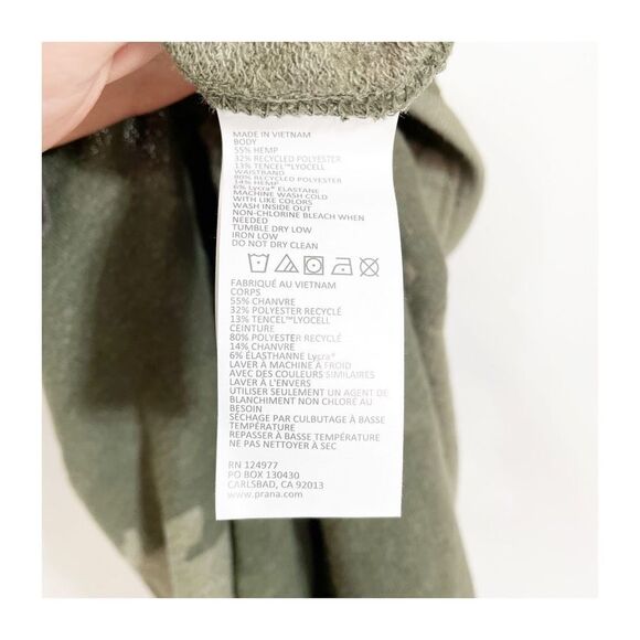 prAna Jogger Womens Cozy Up Ankle Pants Green Camo Pull On Drawstring Ladies XS - Picture 4 of 9